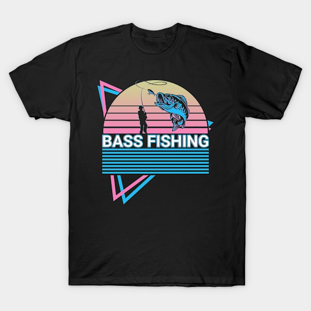 Bass Fishing Fisher Retro T-Shirt by Alex21